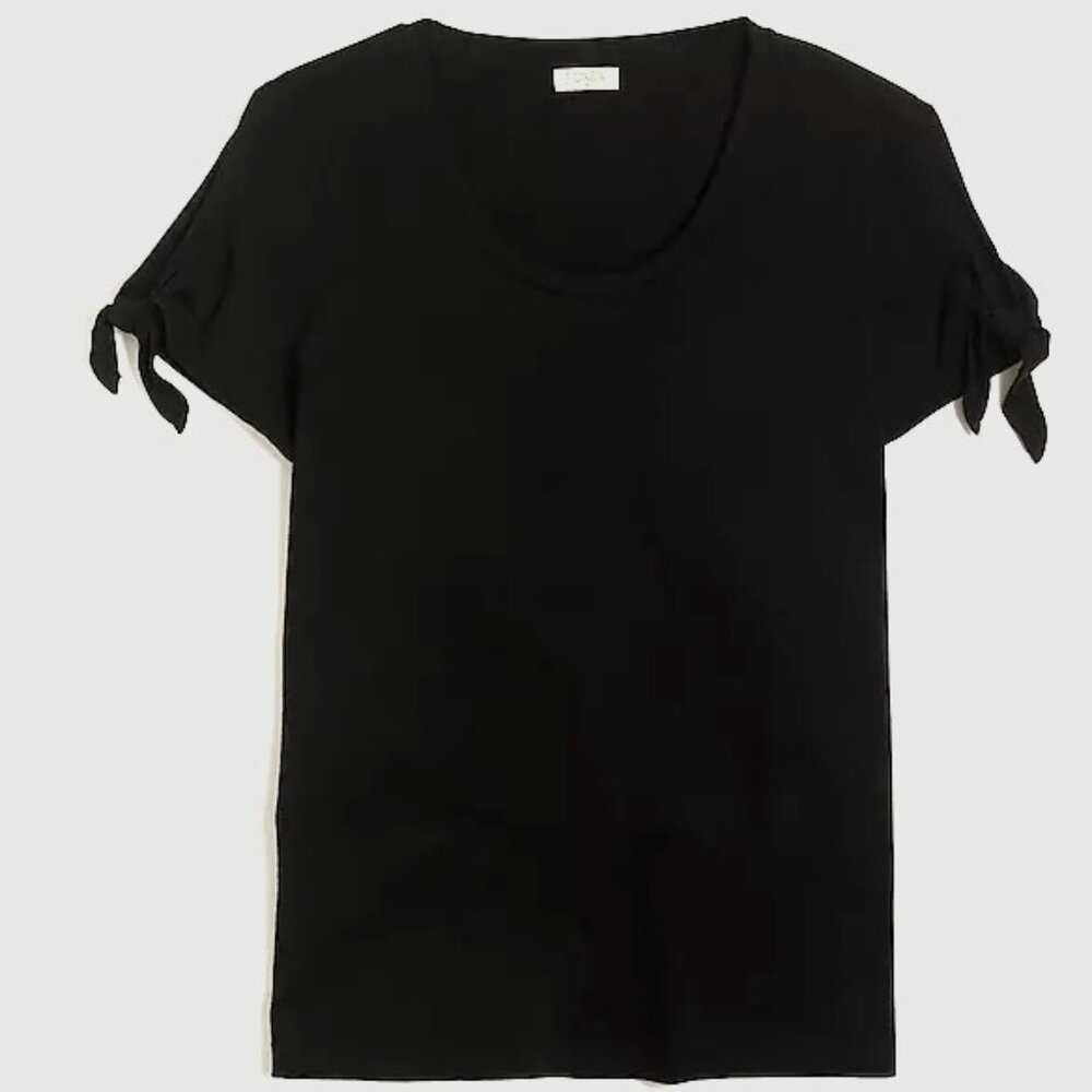 NEW NWT J. Crew Factory Tie-shoulder T-Shirt Color: Black